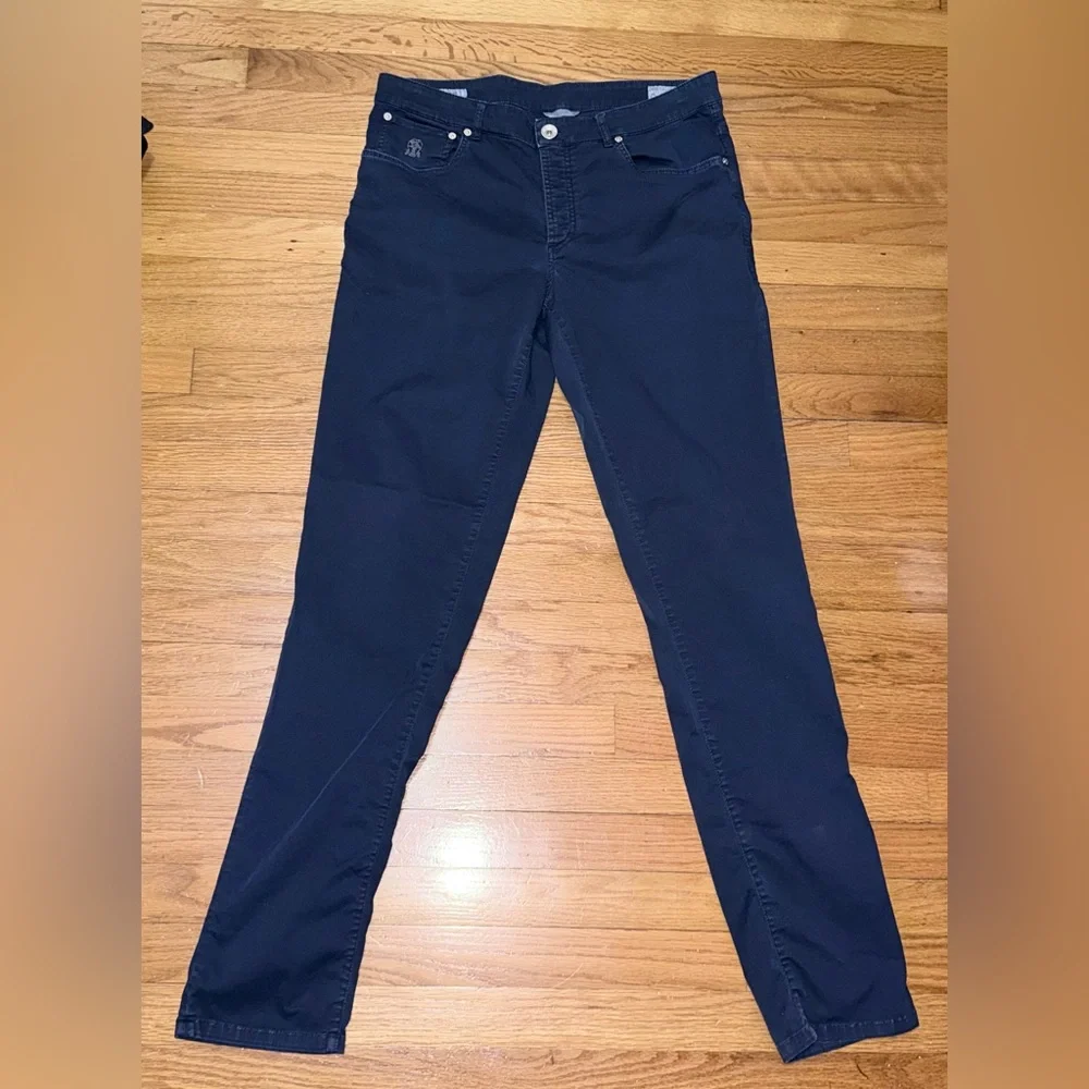 BRUNELLO CUCINELLI Blue Cotton Mens Dress Pants 50 - Picture 3 of 9